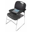 NPS Modern Wood Left Tablet Arm for 8500 Series Stack Chair in Black/Chrome