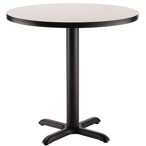 NPS CT Series 36&quot Round Wood Cafe Table with X-Base in Gray Nebula
