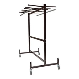 NPS Modern Metal Table and Chair Storage Truck with Checkerette Bars in Brown