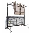 NPS Modern Steel Metal Table and Chair Storage Truck in Brown Powder-Coated