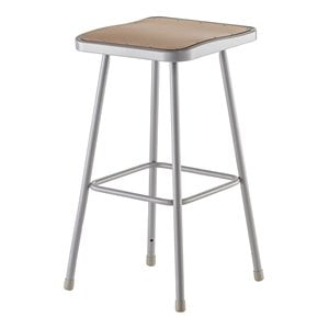 NPS 6300 Series 30&quot Square Seat Modern Metal Steel Heavy Duty Stool in Gray