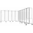 NPS Room Divider 6' Height 11 Sections Clear Acrylic Panels Grey Frame