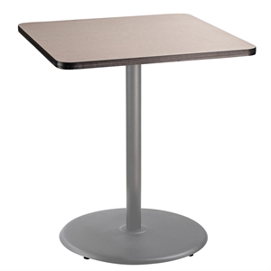 NPS Cafe Table 36&quot SQ Round Base 42&quotH Particleboard Grey Frame Grey Top