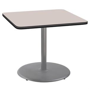 NPS Cafe Table 36&quot SQ Round Base 30&quotH Particleboard Grey Frame Grey Top