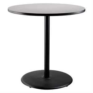 NPS Cafe Table 36&quot Round  Round Base 42&quotH Particleboard Black Frame Grey Top