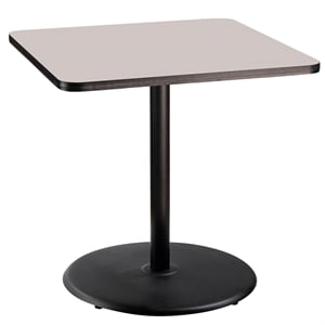 NPS Cafe Table 36&quot SQ Round Base 36&quotH Particleboard Black Frame Grey Top
