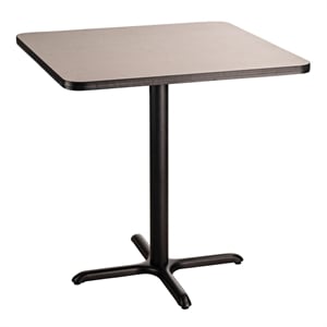 NPS Cafe Table 36&quot SQ X Base 36&quotH Particleboard Black Frame Grey Top