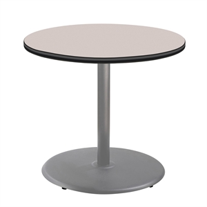 NPS Cafe Table 36&quot Round Round Base 30&quotH Particleboard Grey Frame Grey Top