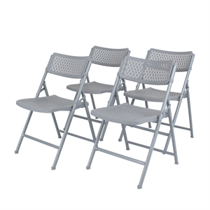 NPS Airflex Series premium Polypropylene Folding Chair Platinum 4PK