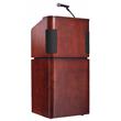 Oklahoma Sound Modern Wood Veneer Table Lectern in Mahogany/Walnut