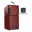 Oklahoma Sound Modern Wood Veneer Table Lectern in Mahogany/Walnut