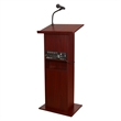 Oklahoma Sound Wood Power Plus Lectern with Wireless Headset Mic in Mahogany