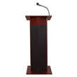 Oklahoma Sound Wood Power Plus Lectern with Wireless Headset Mic in Mahogany