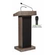 Oklahoma Sound Orator Series Modern Wood Lectern in Ribbonwood Brown
