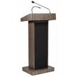 Oklahoma Sound Orator Wood Lectern and Rechargeable Battery in Ribbonwood Brown