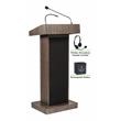 Oklahoma Sound Orator Wood Lectern and Rechargeable Battery in Ribbonwood Brown