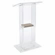 Oklahoma Sound Modern Acrylic Plastic Lectern with Shelf in Clear