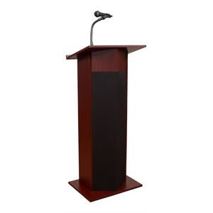 Oklahoma Sound 30W Apm Modern Wood Power Plus Lectern in Mahogany