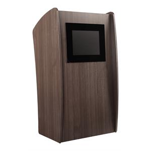 Oklahoma Sound Vision Modern Wood Screen Non-Sound Lectern in Ribbonwood Brown