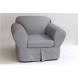 Cotton Twill 2 Piece Chair Slipcover in Gray