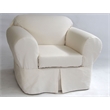 Brushed Cotton Twill 2 Piece Chair Slipcover in Natural