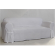 Cotton Twill One Piece Sofa Slipcover in White