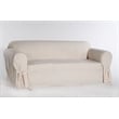 Cotton Twill One Piece Loveseat Slipcover in Natural