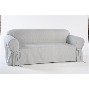 Cotton Twill One Piece Loveseat Slipcover in Blue