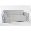 Cotton Twill One Piece Loveseat Slipcover in Blue