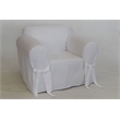 Cotton Twill One Piece Chair Slipcover in White