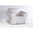 Cotton Duck One Piece Chair Slipcover in White