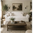Cotton Twill 2 Piece Sofa Slipcover in White