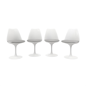 Aron Living Rose 17.5&quot Plastic and Metal Dining Chairs in Gray (Set of 4)