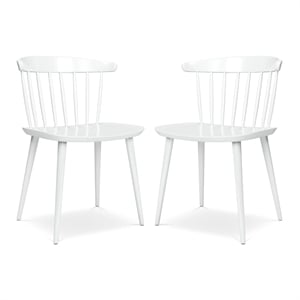 Aron Living Brook 17&quot Mid-Century Plastic Dining Chairs in White (Set of 2)
