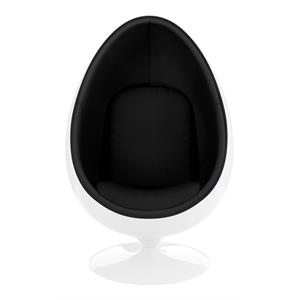 Aron Living Pod Chairs 53&quot Fiberglass and Wool Easter Egg Chair in Black/White