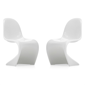 Aron Living Wave Chair in White (Set of 2)