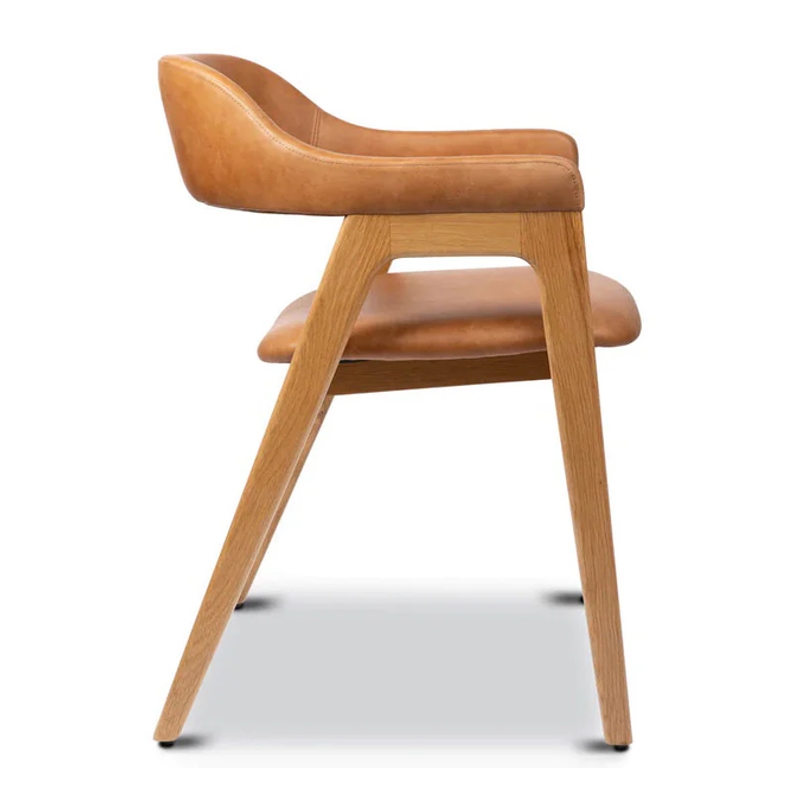 Aron Living Atlas Dining Chair in Tan Faux Leather