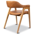 Aron Living Atlas Dining Chair in Tan Faux Leather