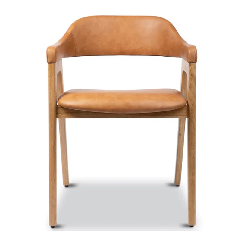 Aron Living Atlas Dining Chair in Tan Faux Leather