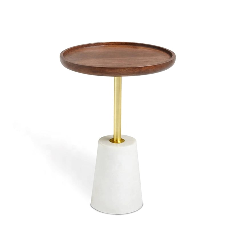 Aron Living Amo Walnut Wood Top Side Table