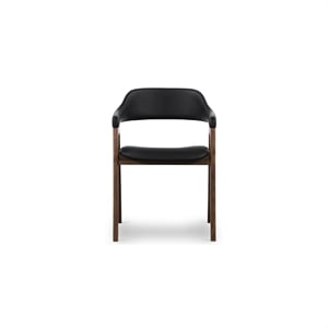 Aron Living Atlas Dining Chair in Black Faux Leather (Set of 2)