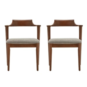 Aron Living Tino Fabric Armchair in Light Gray (Set of 2)