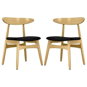 Aron Living Lulu Faux Leather Dining Chair in Black (Set of 2)