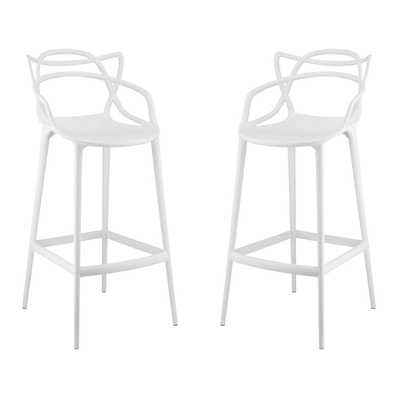 Aron Living Monte Bar Stool in White (Set Of 2)