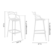 Aron Living Monte Bar Stool in White (Set Of 4)