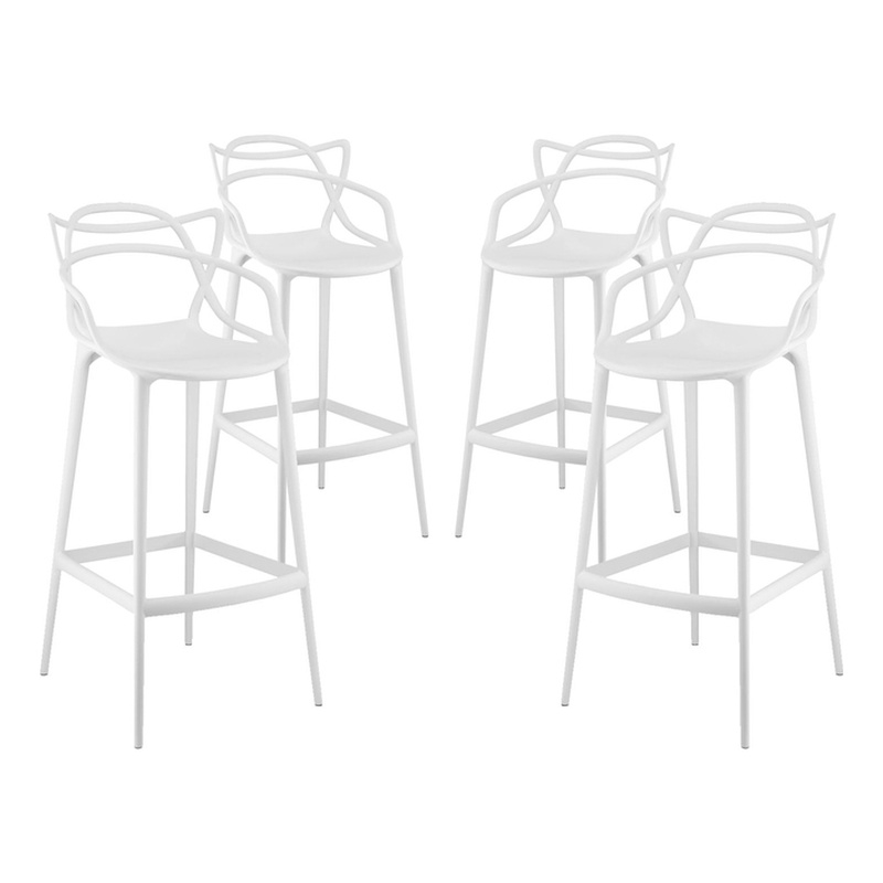 Aron Living Monte Bar Stool in White (Set Of 4)