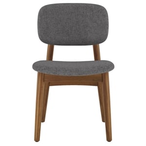 Aron Living Cooper Dining Chair in Walnut Stain in Gray (Set of 2)