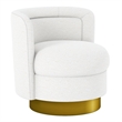 Aron Living Aspen Swivel Chair in White Boucle