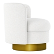 Aron Living Aspen Swivel Chair in White Boucle
