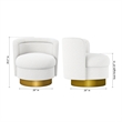 Aron Living Aspen Swivel Chair in White Boucle